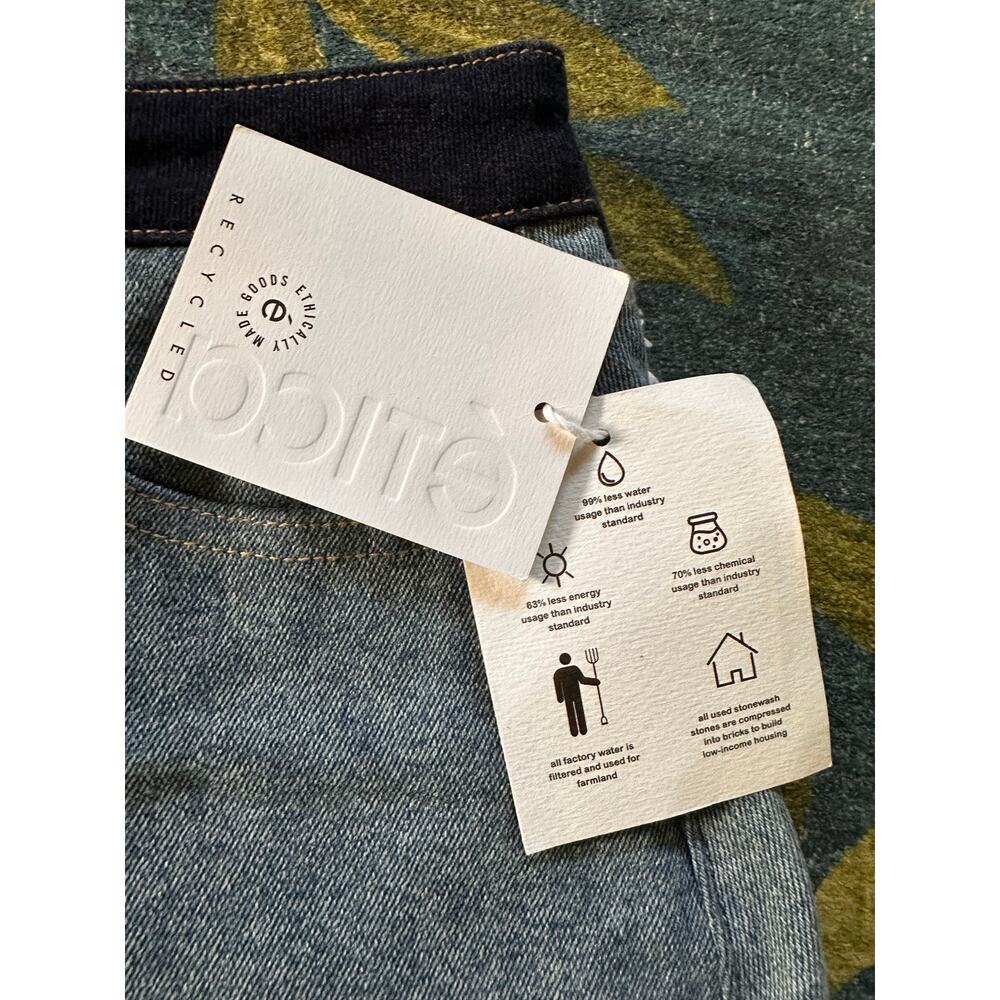 NWT Etica Lucy Two-Tone Denim Mini Skirt Size 27 - Picture 6 of 8
